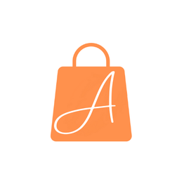 Logo arancione con una borsa della spesa e una "A" bianca stilizzata al centro.