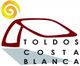 Logo de "Toldos Costa Blanca" con un diseño de carpa y un sol en la esquina superior izquierda.