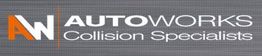 Logo of Autoworks Collision Specialists with orange "AW" on a gray background.