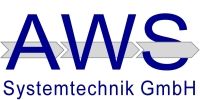 Logo der AWS Systemtechnik GmbH mit Pfeil und blauer Schrift.