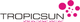 Logo von Tropicsun mit pinken Kreisen und Slogan "Wir schenken Freude".