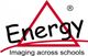 Das Bild zeigt das Wort "Energy" vor einem rot umrandeten Dreieck und den Text "Imaging across schools".