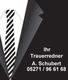 Grafik eines Anzugs mit Krawatte, daneben Text: "Ihr Trauerredner A. Schubert 05271 / 96 61 68".