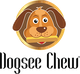 Cartoon dog with floppy ears holds a bone, logo text below.