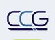 CCG logo with stylized overlapping letters in dark blue and light blue.
