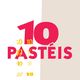 Imagem com o número "10" e a palavra "Pastéis" em destaque, fundo dividido em branco e bege.