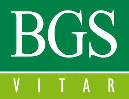 Logo mit Text "BGS Vitar" in weiß auf grünem und hellgrünem Hintergrund.