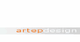 Logo mit der Aufschrift "artepdesign" in orange und grau auf weißem Hintergrund.