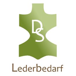Grünes Lederstück-Logo mit den Buchstaben "DS". Darunter steht "Lederbedarf".