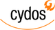 Schwarzes "cydos"-Logo mit oranger Linie unten und einem orangefarbenen Bogen rechts oben.