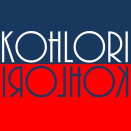 Text in Blau und Rot: "KOHLORI".