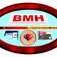 Eine ovale Grafik mit BMH-Schriftzug und verschiedenen Werkzeugen und Materialien.
