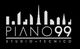 Logo "Piano 99 Studio Tecnico" con silhouette di grattacieli stilizzati su sfondo nero.