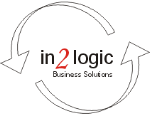 Logo mit dem Text "in2logic Business Solutions" und Pfeilen im Kreis angeordnet.