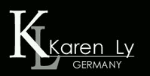 Schwarzes Logo mit den Buchstaben "KL", Text: "Karen Ly Germany" in Weiß.