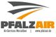 Logo von PfalzAir mit stilisierten Flügeln und Text: "Air-Services Merzalben, www.pfalzair.de".
