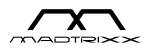 Schwarzes Logo mit stilisierten Buchstaben "MA" oben und dem Schriftzug "MADTRIXX" unten.