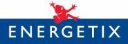 Logo mit rotem Frosch über blauem Schriftzug "Energetix".