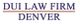 Text reads: "DUI Law Firm Denver" in capital letters, with a red line between the texts.