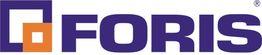 Logo mit dem Wort "FORIS" in dunkelblau und einem orangen Quadrat in einem größeren blauen Quadrat.