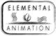 Logo von "Elemental Animation" mit Element-Symbolen: Wasser, Feuer und Luft.