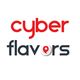 "Cyber Flavors logo with a red and black color scheme, featuring a map pin design in 'flavors'."