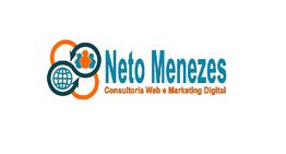Logo da Neto Menezes Consultoria Web e Marketing Digital em azul e laranja.