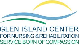 Logo with blue waves and sun, text: "Glen Island Center for Nursing & Rehabilitation."