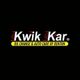 Logo with text "Kwik Kar Oil Change & Auto Care of Denton" on a black background.