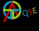 Symbole coloré avec lettres "QSE" en rouge, bleu et vert sur fond noir.