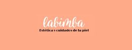 Texto del logo: "Labimba, Estética y cuidados de la piel" sobre fondo color durazno.