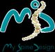 Logo con lettere stilizzate "MSD" e immagine di una colonna vertebrale, testo "My Spine Design".