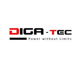 Logo mit Schriftzug "DIGA-TEC" und Slogan "Power without Limits" auf weißem Hintergrund.