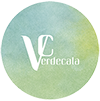 Logo circular con fondo verde-azul y letras "VC Verdecala" en blanco.