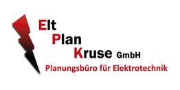 Logo von "Elt Plan Kruse GmbH" mit rotem Blitz und Schriftzug in Schwarz und Rot.