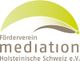 Logo des Fördervereins Mediation Holsteinische Schweiz e.V. mit geschwungenem Bogen in Grün.