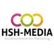 Logo von HSH-MEDIA mit dem Slogan "kundenorientiertes Marketing" und bunten Kreisen oben.