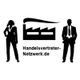 Silhouetten vor Fabriksymbol, Text: „Handelsvertreter-Netzwerk.de“.
