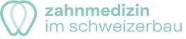 Logo mit Zahn-Symbol und Text "zahnmedizin im schweizerbau" in grüner Schrift.