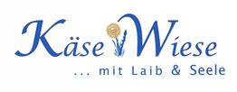 KäseWiese-Logo mit Löwenzahn, Slogan: "... mit Laib & Seele".