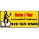 Yellow locksmith sign for Auto/Car Locksmith Pittsburgh with phone number 412-515-0585.
