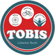 Logo von Tobis Lübecker Bucht mit Symbolen: Radverleih, Verkauf, Reparatur und Veranstaltungen.