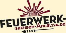 "Feuerwerk-Sachsen-Anhalt24.de-Logo mit Feuerwerksmotiv und Rakete darunter."