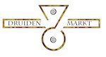 Logo mit der Aufschrift "Druiden Markt" und geometrischen Formen in Goldtönen.