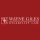 Logo of Wayne Giles Disability Law on a red background with "WG" initials.