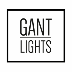 GANT LIGHTS Logo in einem schwarzen quadratischen Rahmen.