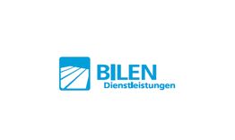 Logo mit blauem Rechteck und stilisiertem Weg. Text: "Bilen Dienstleistungen".