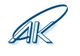 Logo mit den Buchstaben "AK", umrundet von einem blauen, leicht schattierten Bogen.