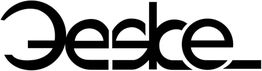 Schwarzes, stylisiertes Logo mit dem Schriftzug "Geske" auf weißem Hintergrund.