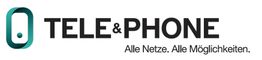 Logo mit Text: "TELE & PHONE. Alle Netze. Alle Möglichkeiten." und einem stilisierten Telefon-Symbol.